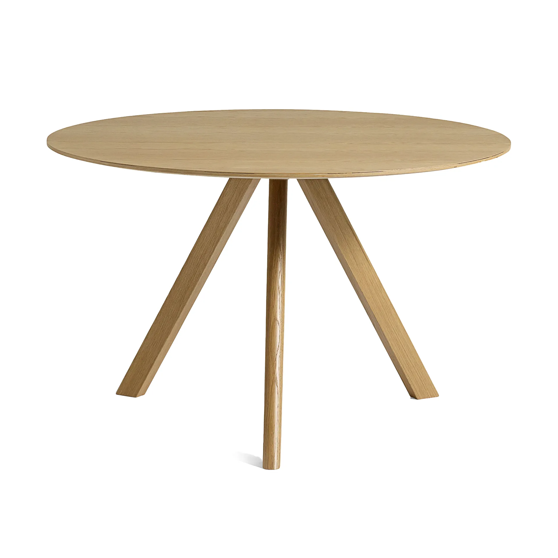 CPH20 2.0 dining table Ø120 cm, Lacquered oak-oak veneer HAY