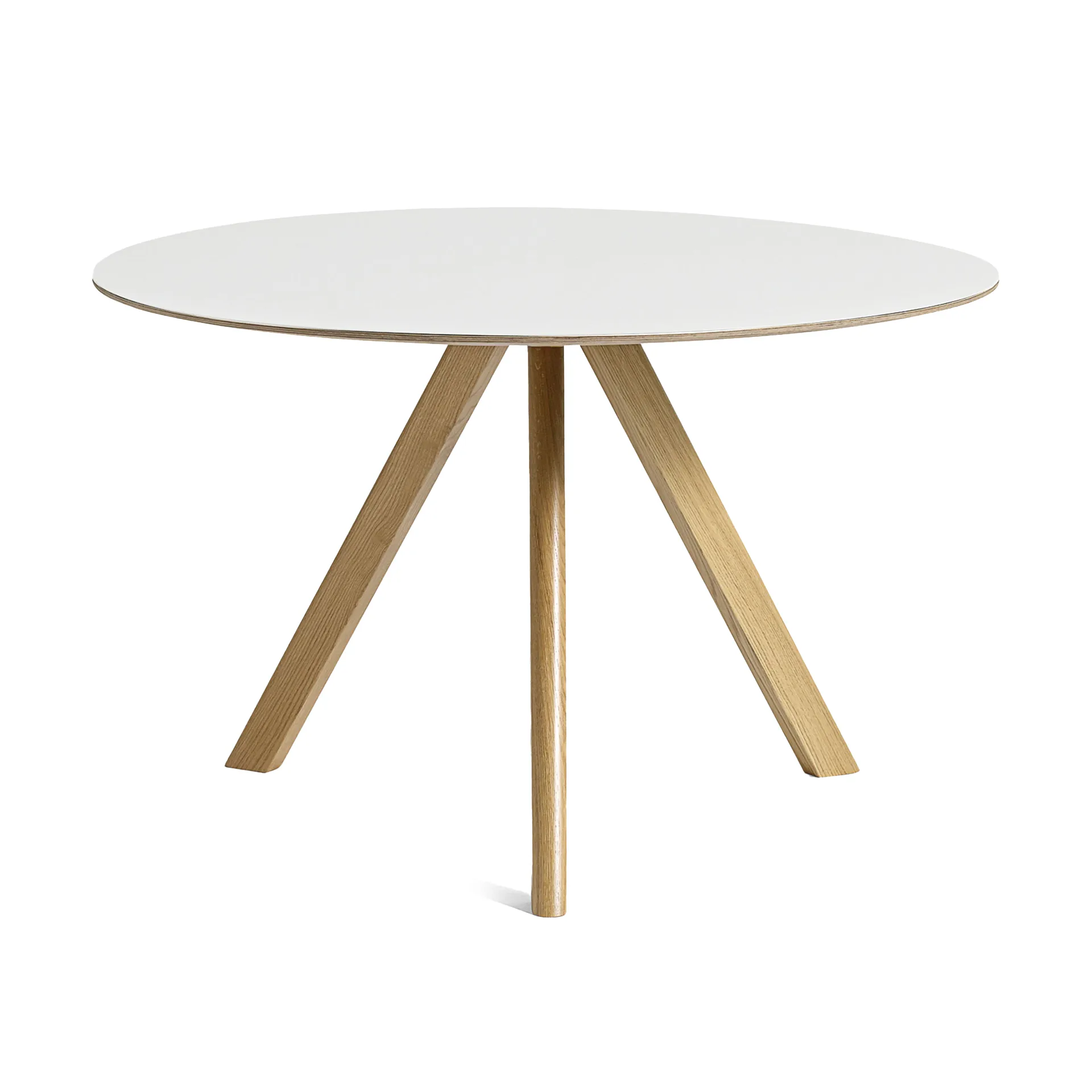 CPH20 2.0 dining table Ø120 cm, White laminate-lacquered oak HAY