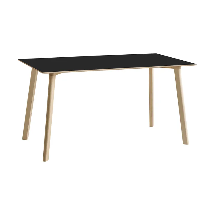 CPH210 Deux 2.0 table 75x140 cm - Black laminate-untreated beech - HAY