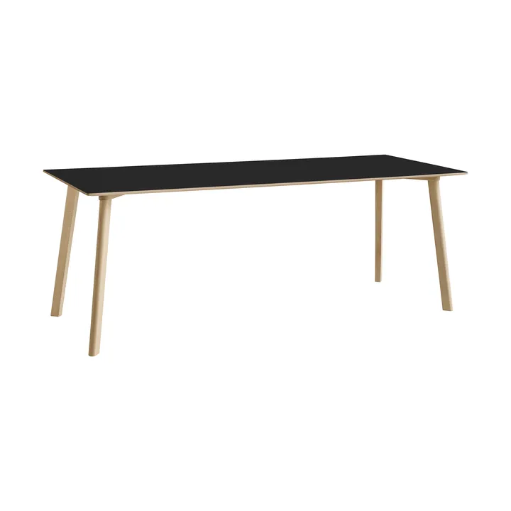 CPH210 Deux 2.0 table 75x200 cm - Black laminate-untreated beech - HAY