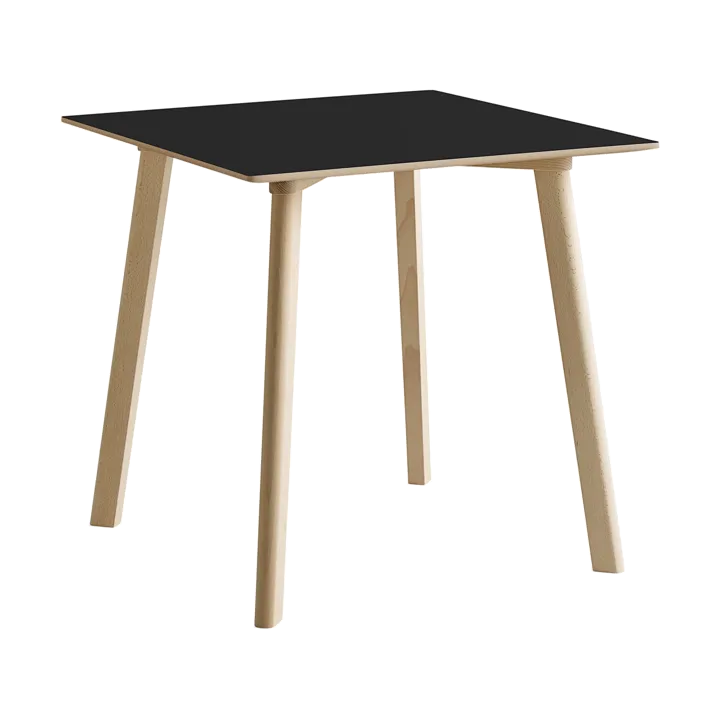 CPH210 Deux 2.0 table 75x75 cm - Black laminate-untreated beech - HAY