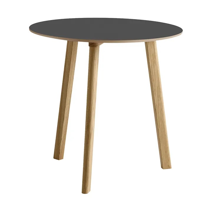 CPH220 Deux 2.0 table Ø75 cm - Stone grey-lacquered oak - HAY
