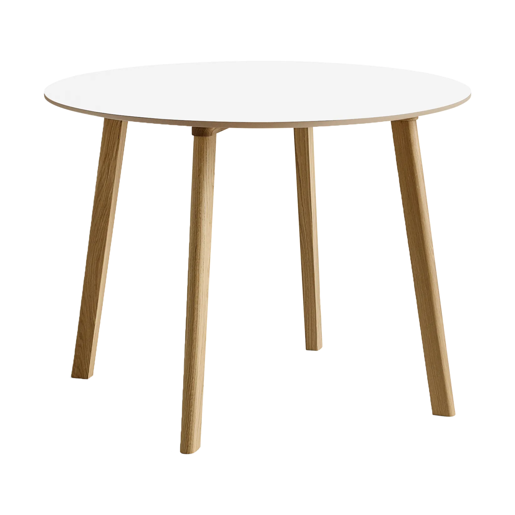 CPH220 Deux 2.0 table Ø98 cm, Pearl white-lacquered oak HAY