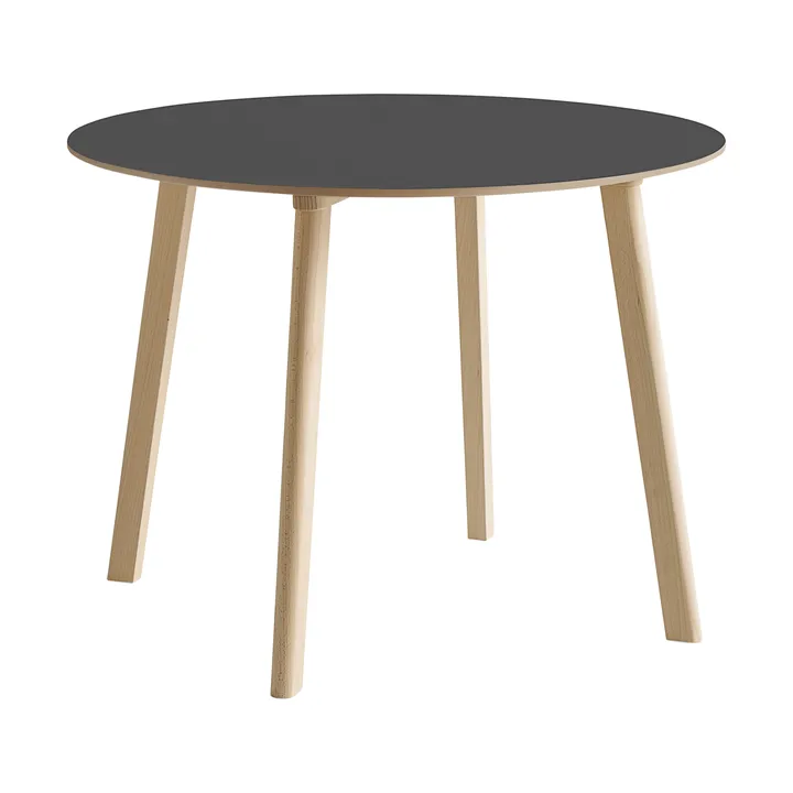 CPH220 Deux 2.0 table Ø98 cm - Stone grey-untreated beech - HAY