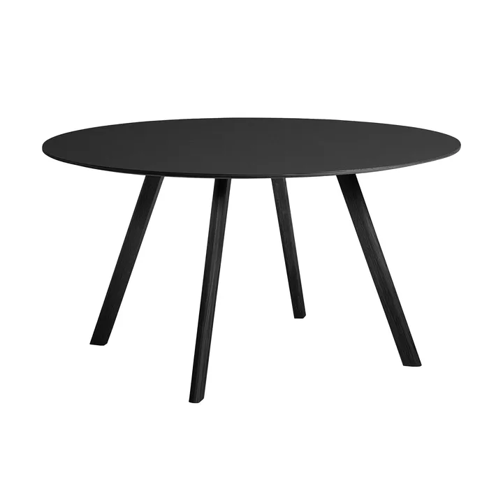 CPH25 2.0 dining table Ø140 cm - Black laminate-lacquered oak - HAY