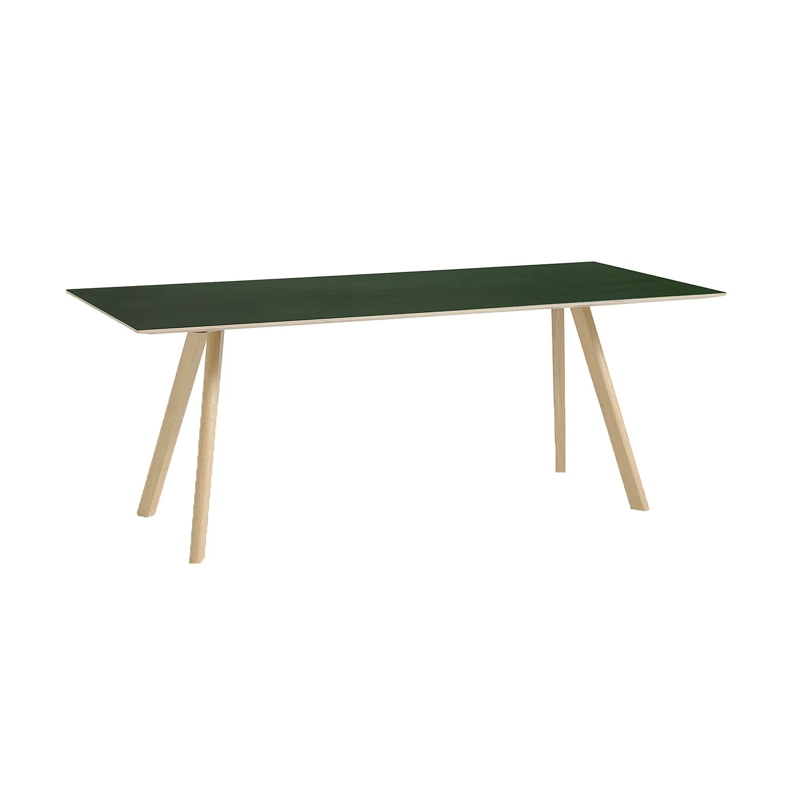 CPH30 2.0 dining table 90x200 cm, Green linoleum-lacquered oak HAY