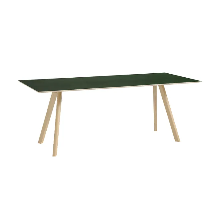CPH30 2.0 dining table 90x200 cm - Green linoleum-lacquered oak - HAY