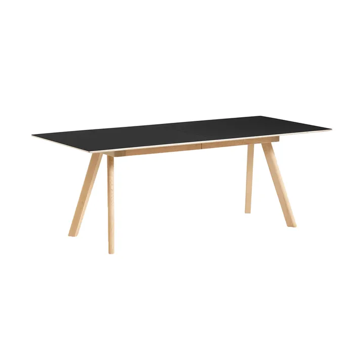 CPH30 2.0 Extendable dining table 90x200 cm - Black linoleum-lacquered oak - HAY