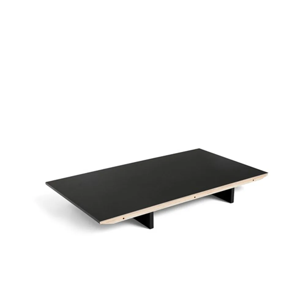 CPH30 extendable leaf, Black linoleum-80 cm-black oak frame HAY