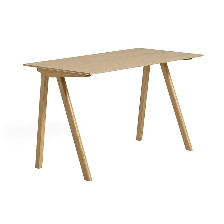 CPH90 2.0 desk 65x130 cm - Lacquered oak-oak veneer - HAY