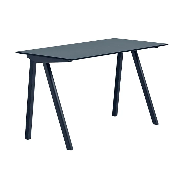 CPH90 2.0 desk 65x130 cm - Smokey blue linoleum-Deep blue - HAY