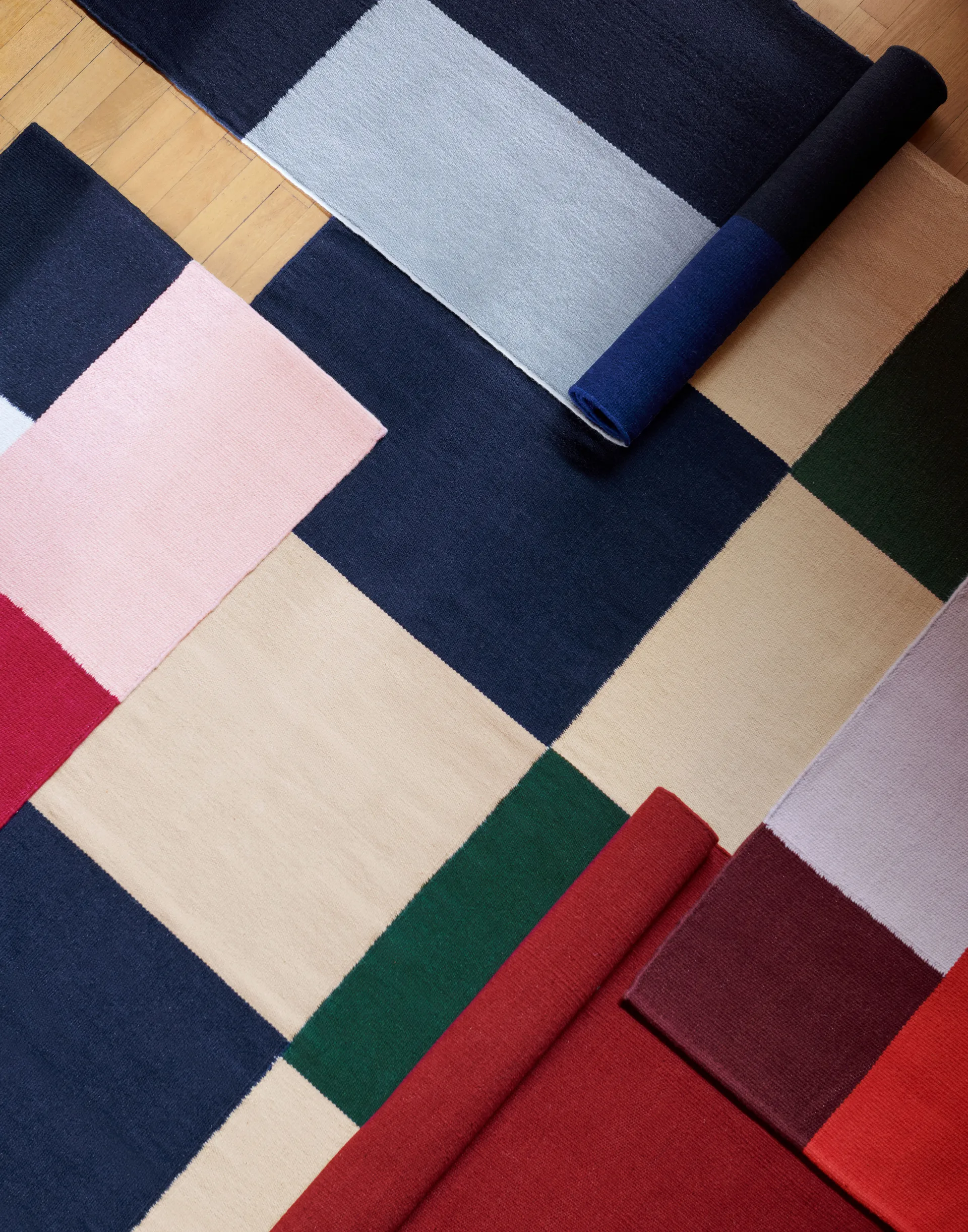 Ethan Cook Flat Works rug 200x300 cm, Peach green check HAY