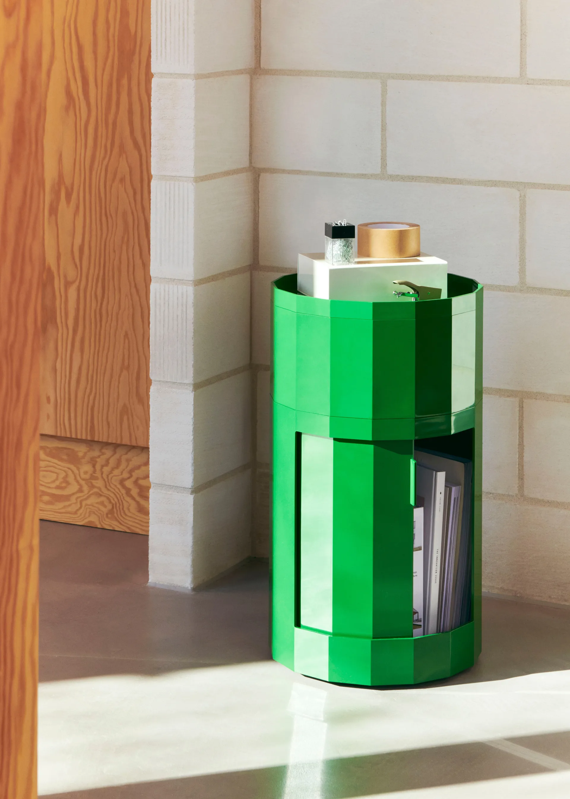 Facet Cabinet 101 side table, Spinach green HAY