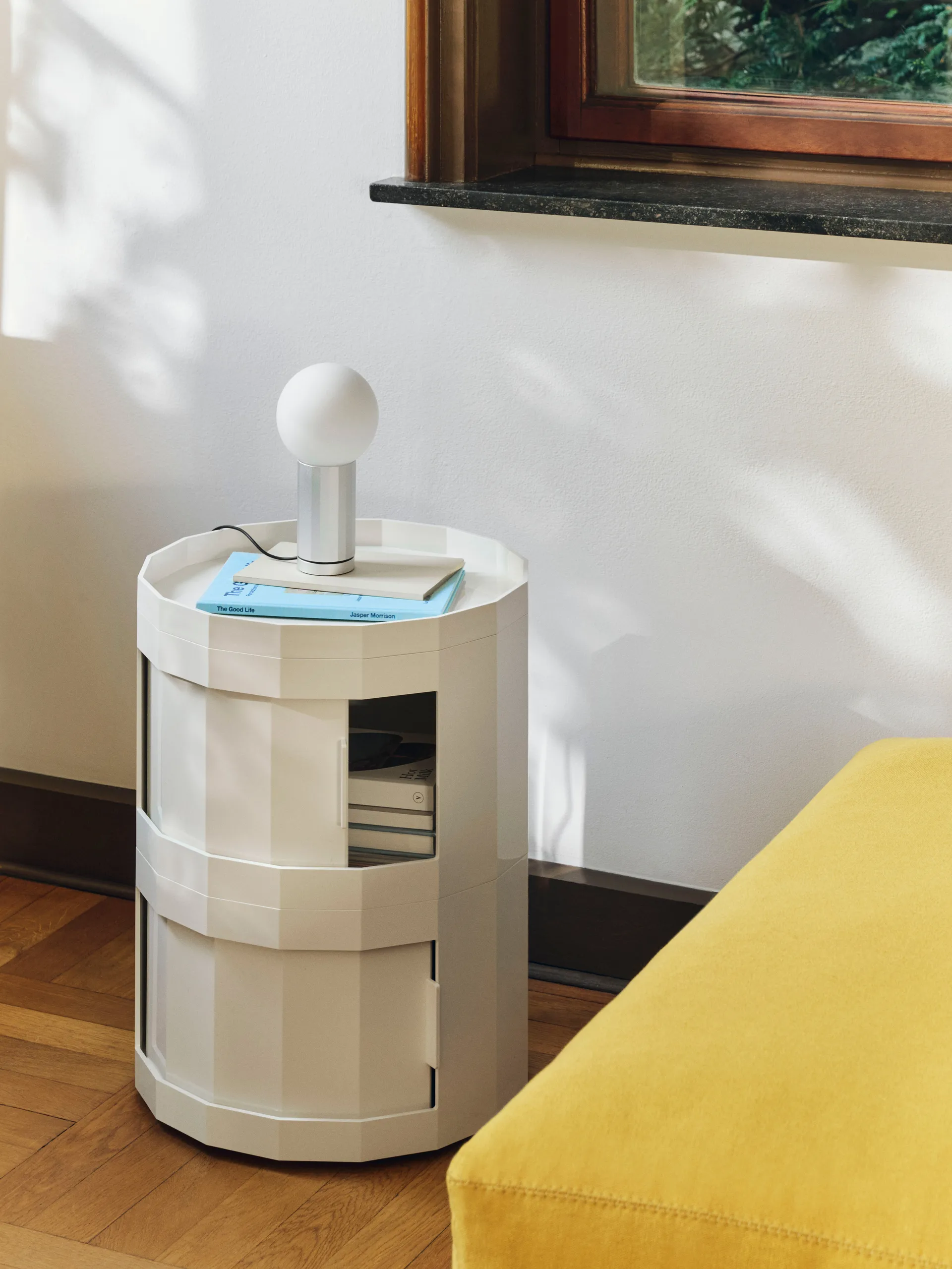 Facet Cabinet 20 side table, Eggshell HAY