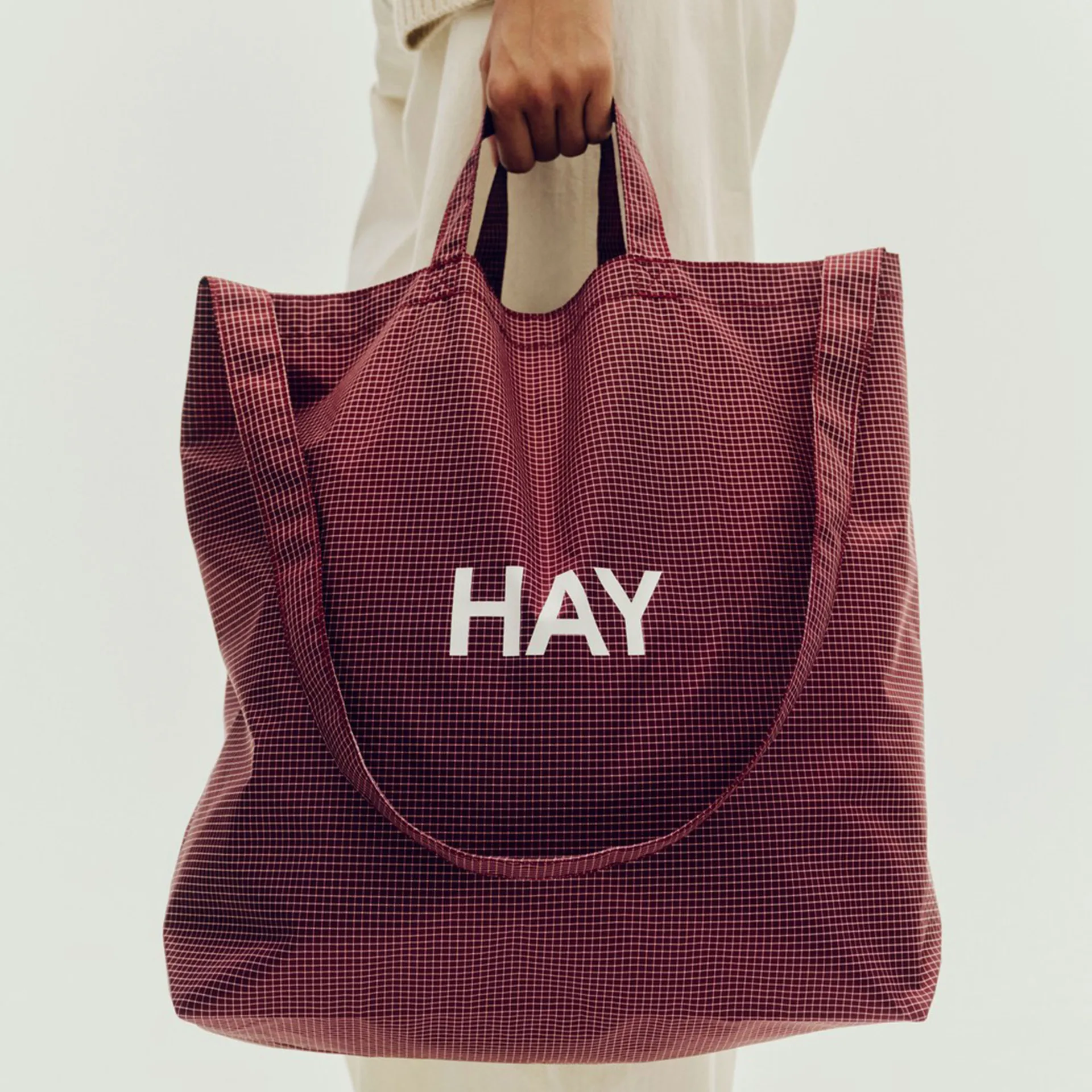 Grid Crossover Bag medium, Burgundy, medium HAY