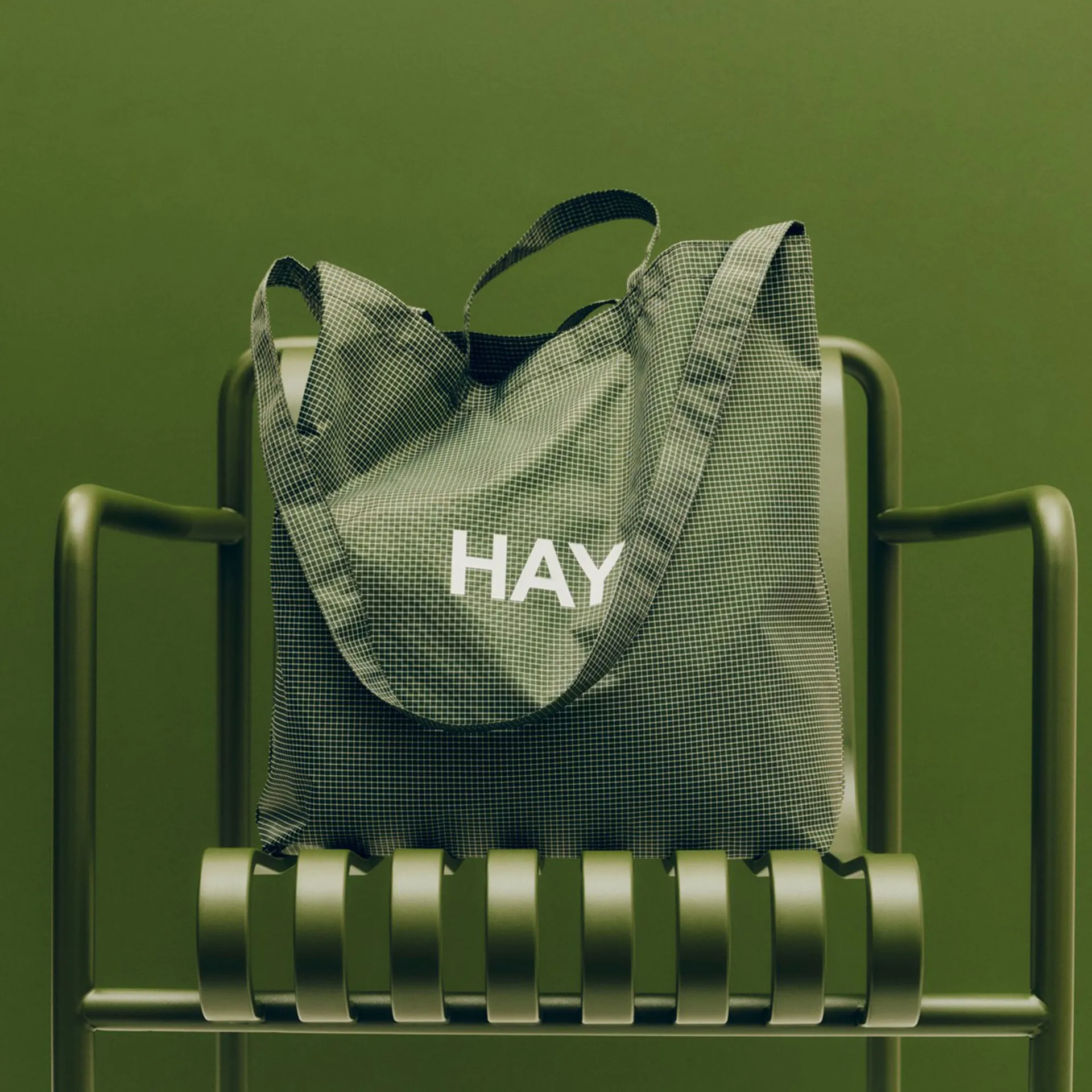 Grid Crossover Bag medium, Dark green, medium HAY