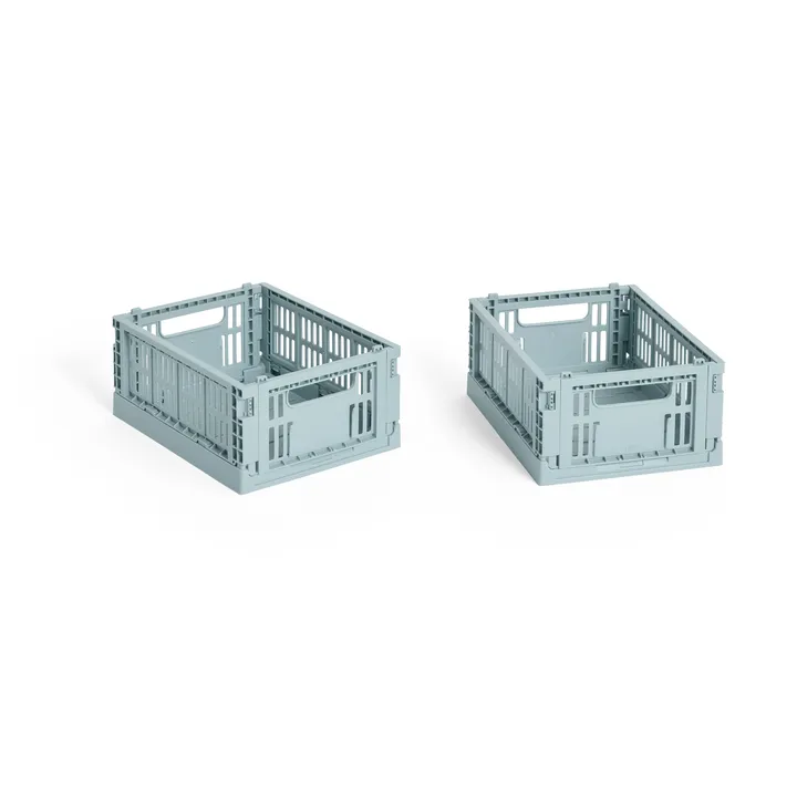 HAY Colour Crate Mini 2-pack 13x17 cm - Dusty blue - HAY