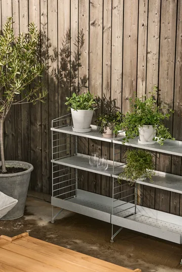 HAY Flowerpot with saucer M Ø14 cm - Grey - HAY