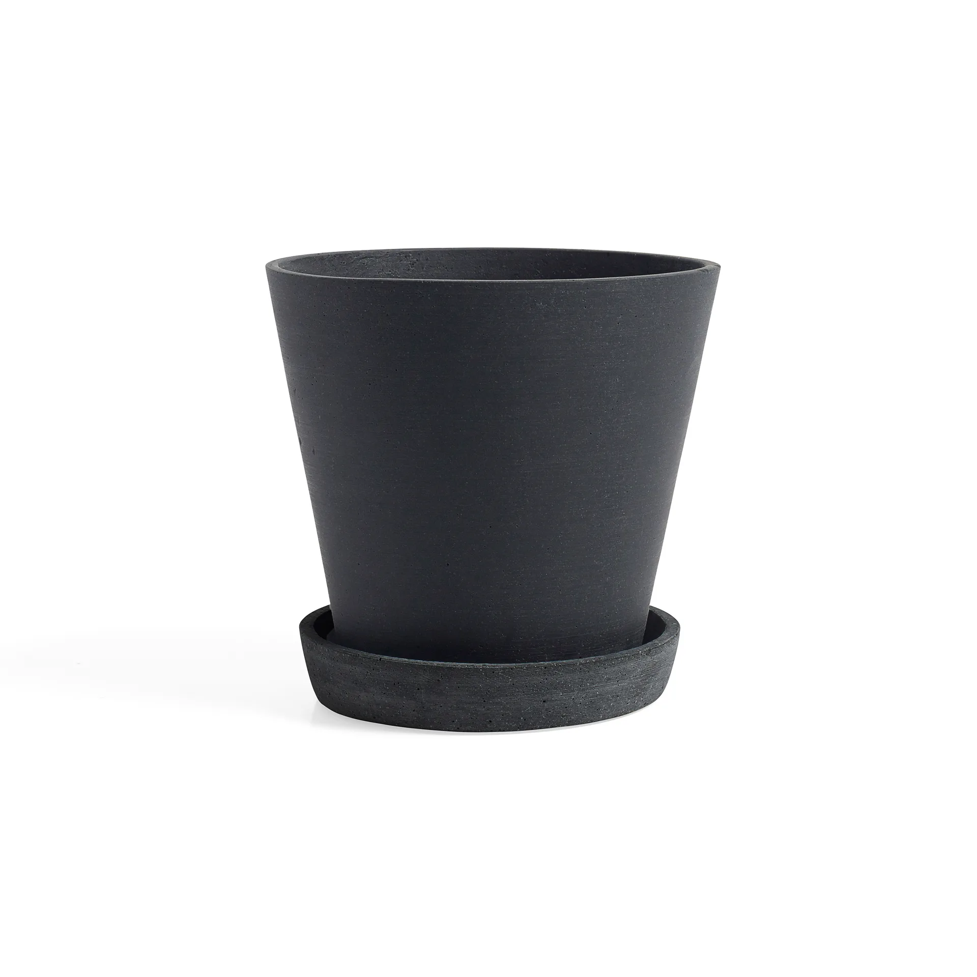HAY Flowerpot with saucer XL Ø21.5 cm, Black HAY