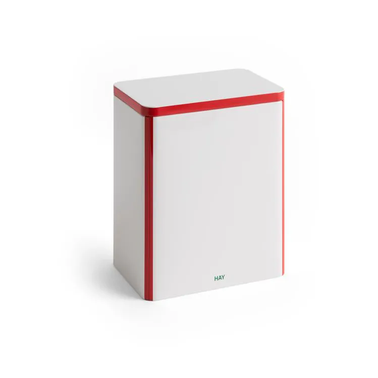 HAY Tin Container large, Off white-red HAY