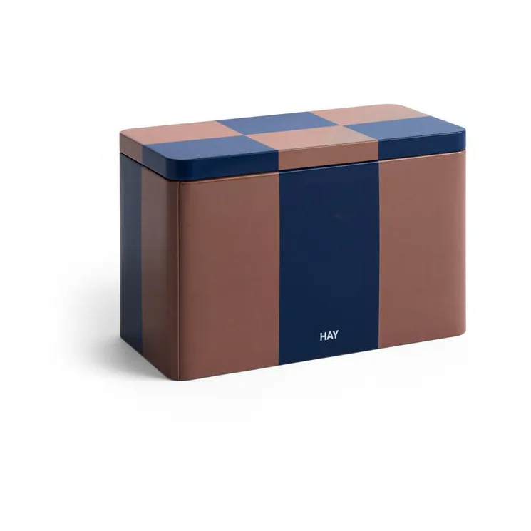 HAY Tin Container medium, Brown-midnight blue HAY