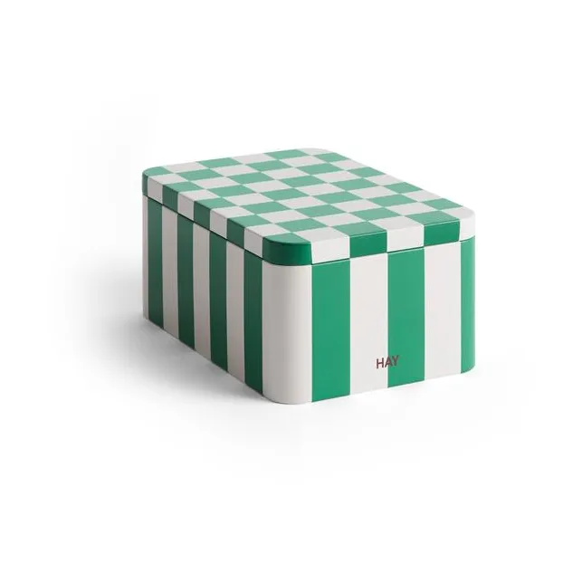 HAY Tin Container small - Green-off white - HAY