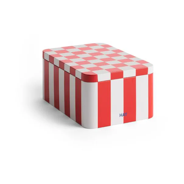 HAY Tin Container small, Red-off white HAY