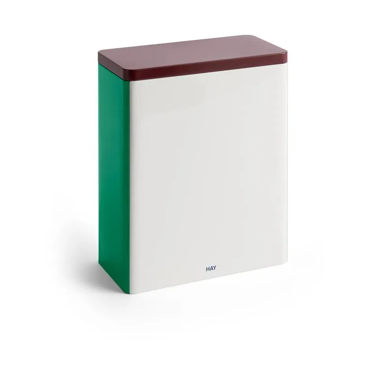 HAY Tin Container x-large, Off white-burgundy-green HAY