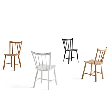 J41 chair - White lacquered beech - HAY