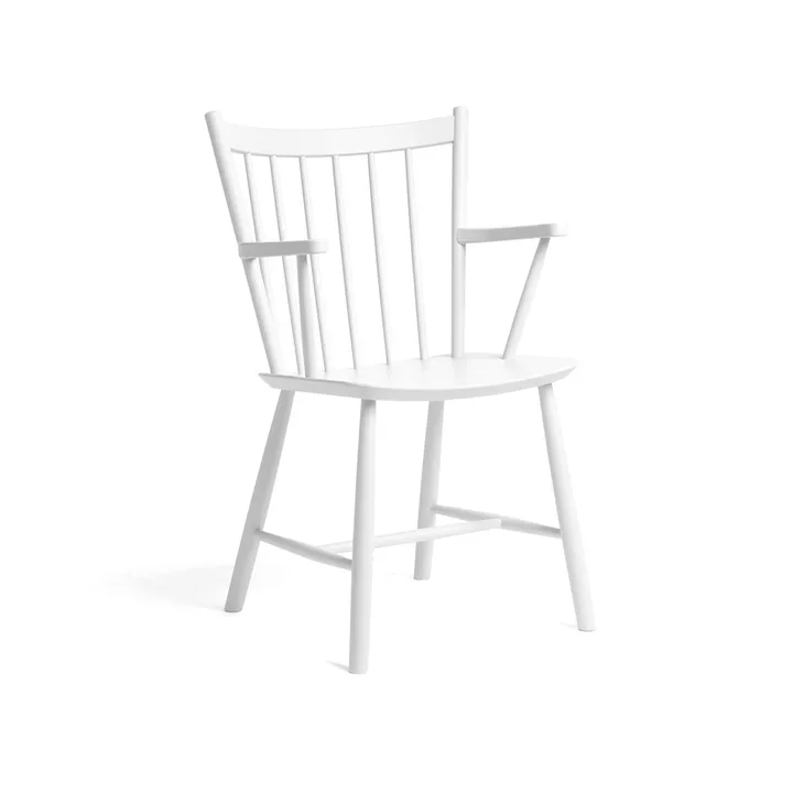 J42 armchair - White lacquered beech - HAY