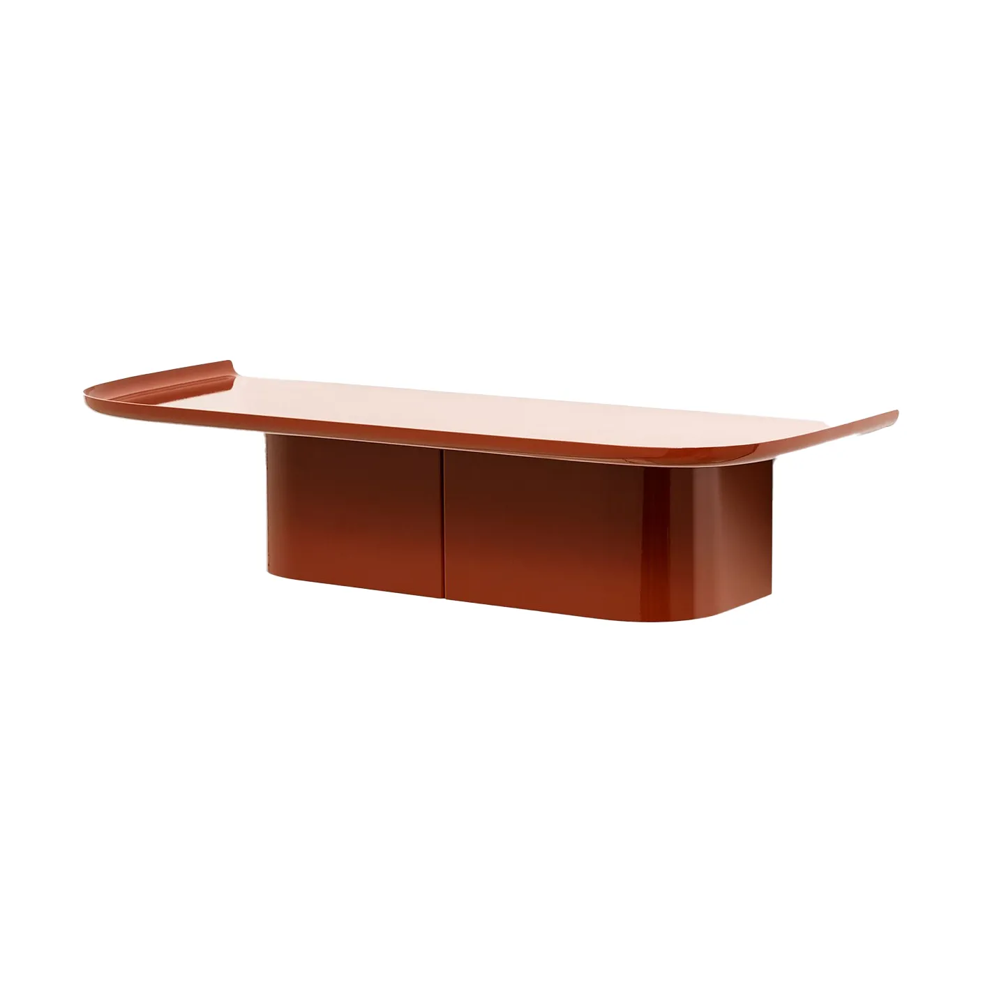 Korpus 4 hooks wallshelf M, Brick red HAY
