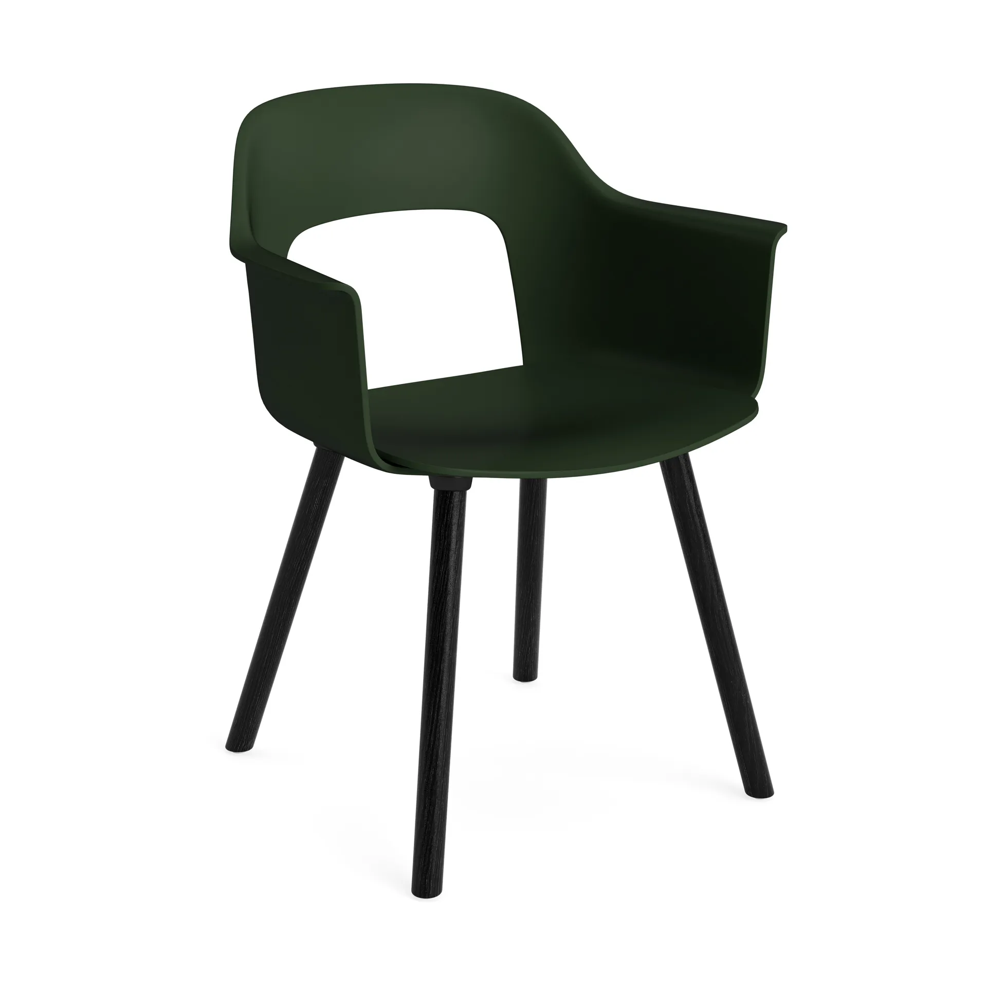 Layout Armchair 221 armchair, Bottle green-black lacquered oak HAY