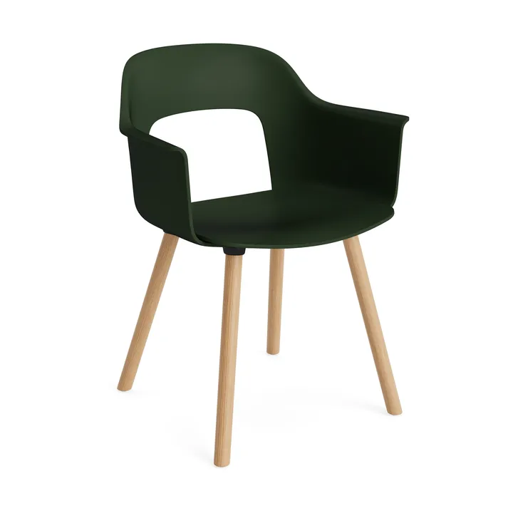 Layout Armchair 221 armchair - Bottle green-lacquered oak - HAY
