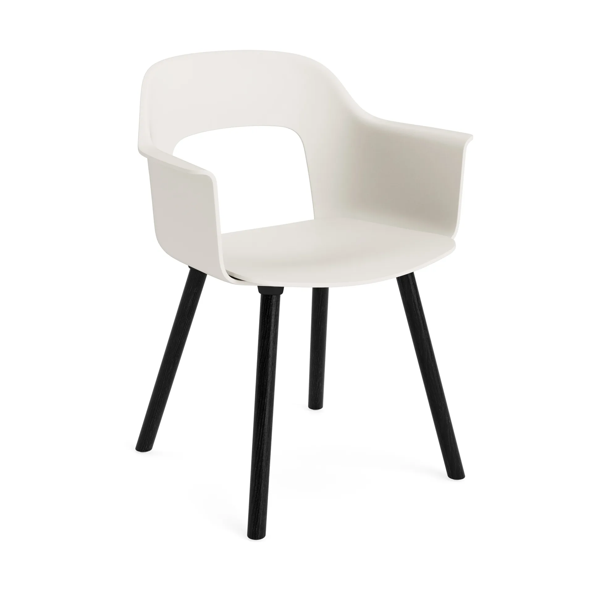 Layout Armchair 221 armchair, Cream white-black lacquered oak HAY