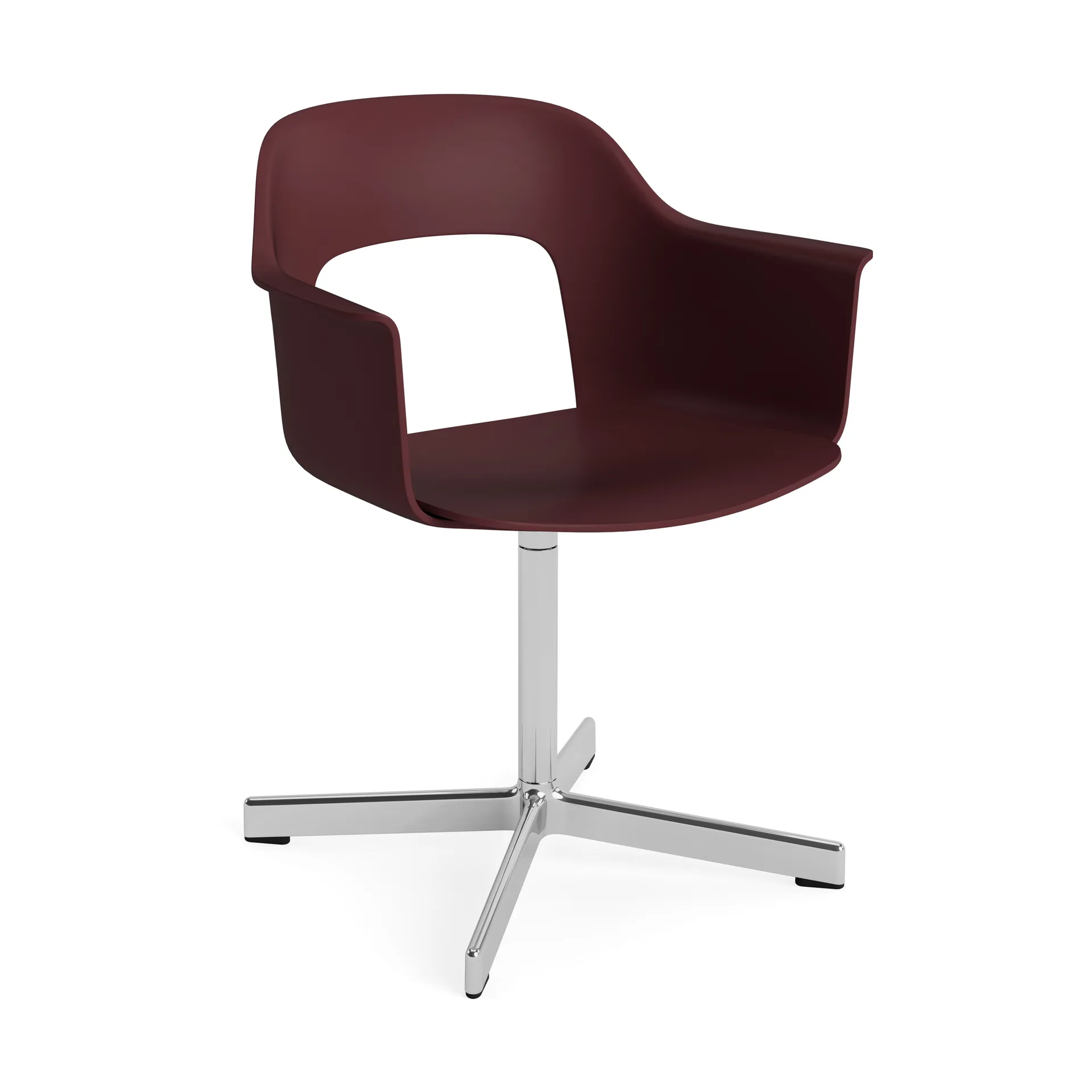 Layout Armchair 231 office chair, Bordeaux-polished aluminium 4 star swivel base HAY