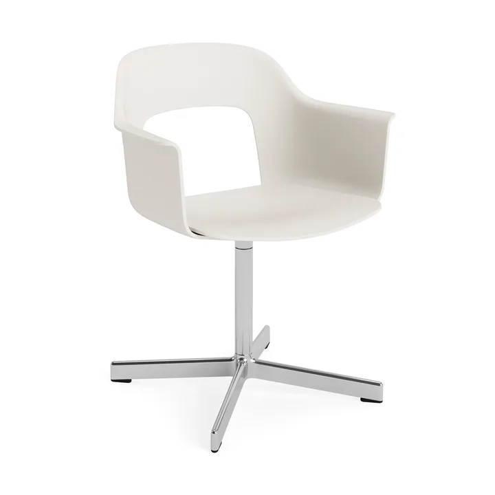 Layout Armchair 231 office chair - Cream white-polished aluminium 4 star swivel base - HAY