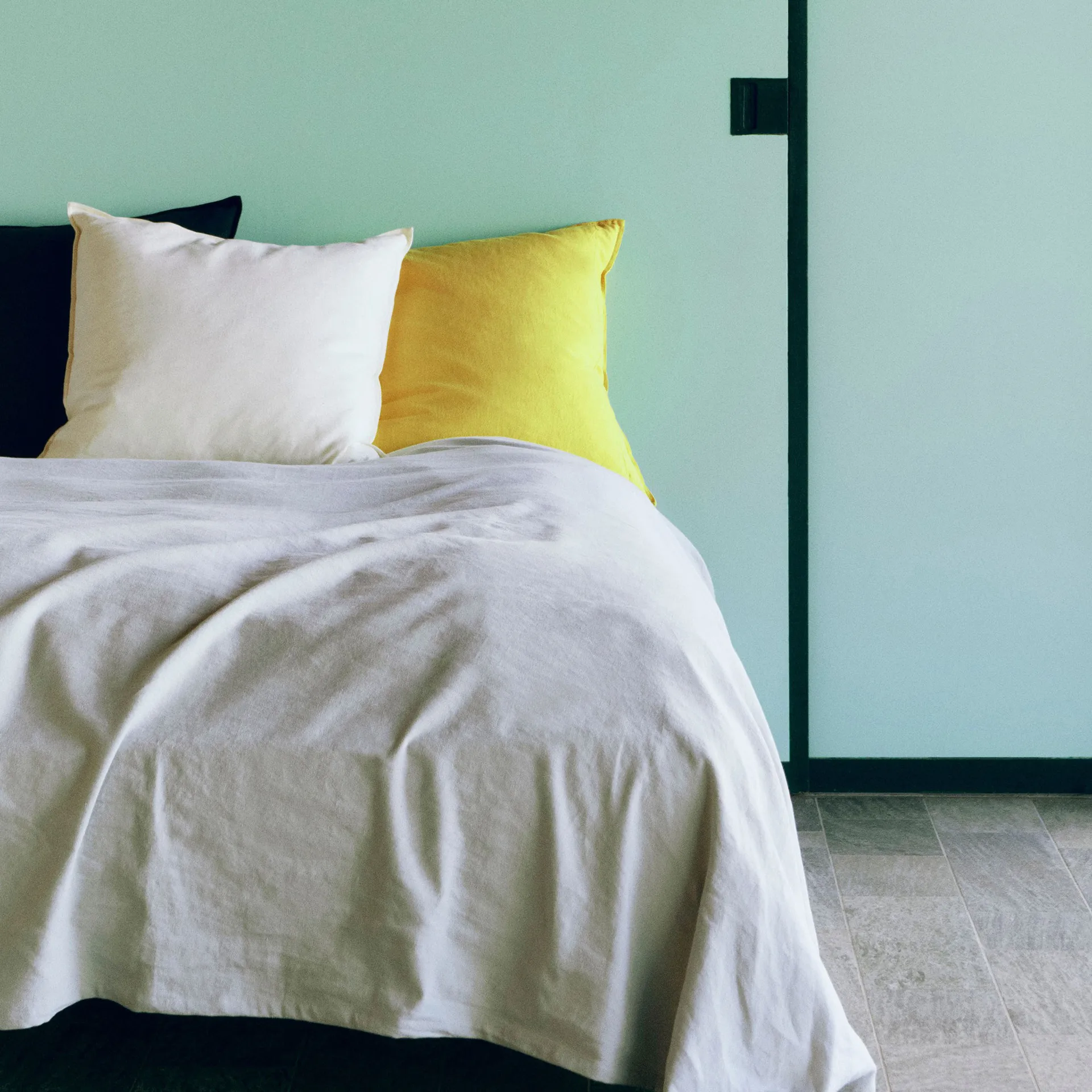 Linen pillow 60x60 cm, Lemon yellow HAY