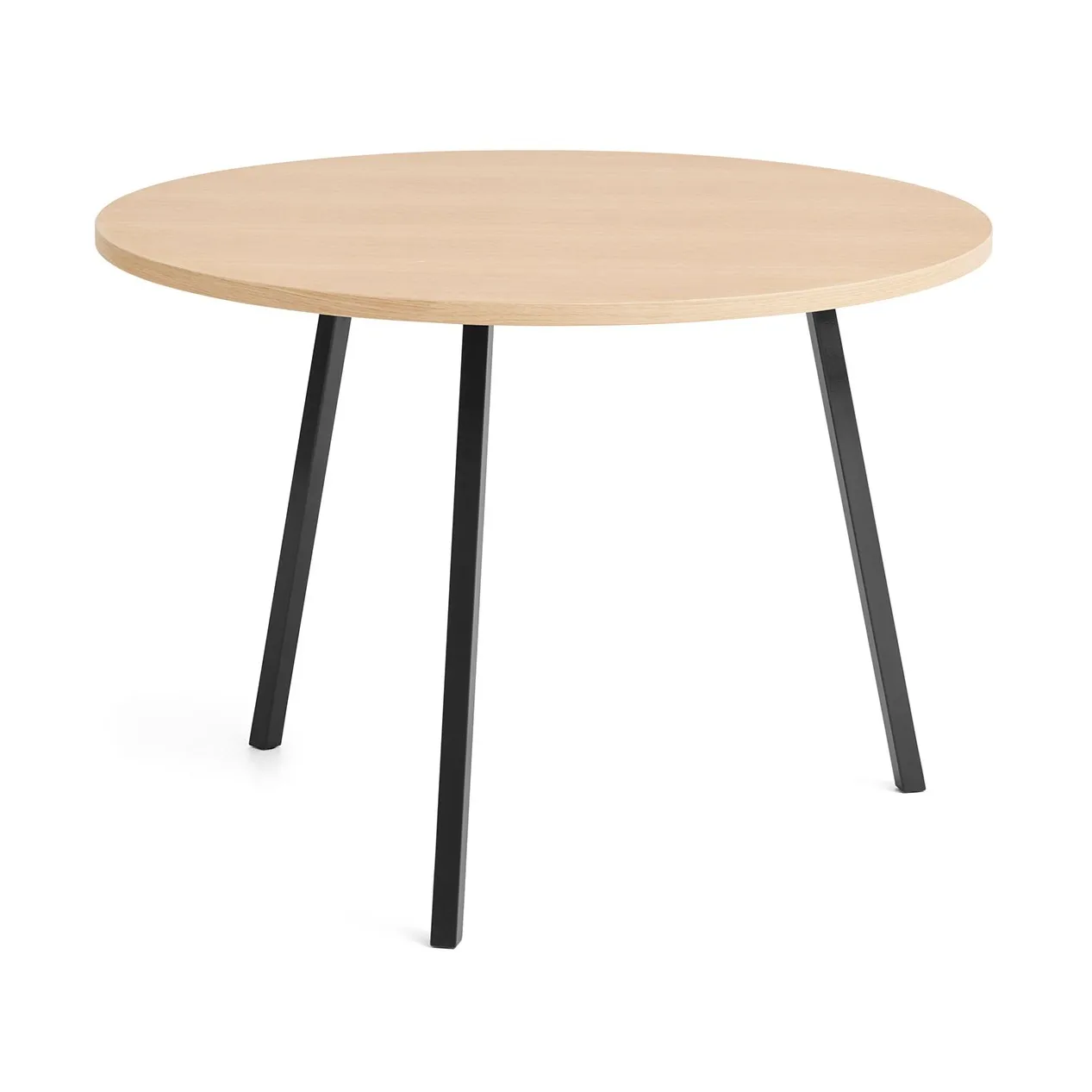 Loop Stand dining table Ø105 cm, Black-clear lacq. oak HAY