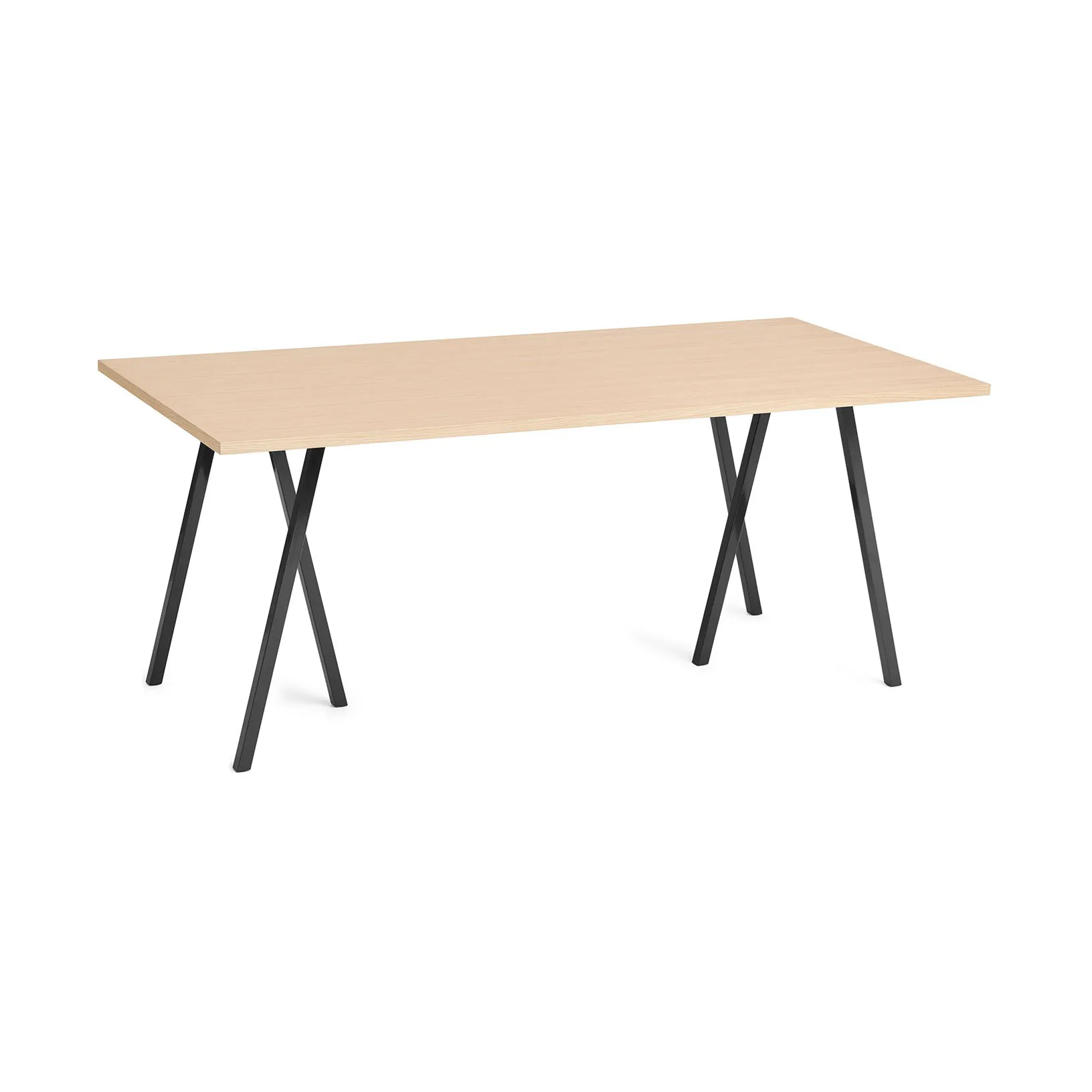 Loop Stand dining table 87,5x180 cm, Black-clear lacq. oak HAY