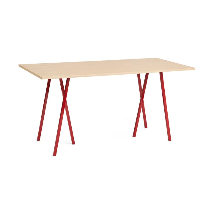 Loop Stand dining table 92,5x200 cm - Maroon red-clear lacq. oak - HAY