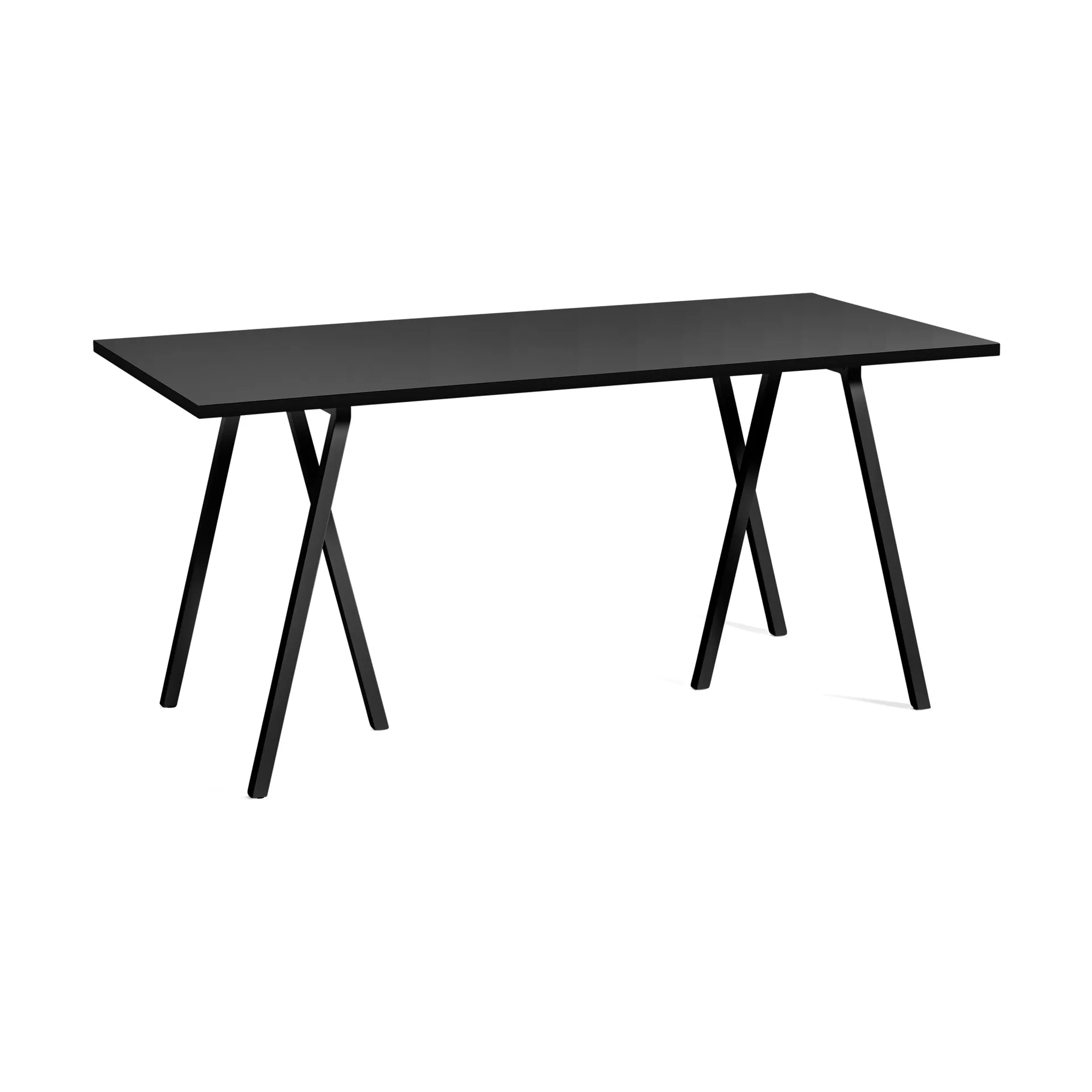 Loop Stand dining table, Black linoleum-black, 160 cm HAY