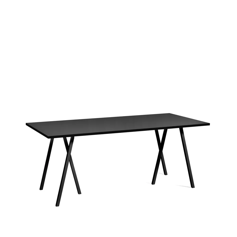 Loop Stand dining table, Black linoleum-black, 180 cm HAY