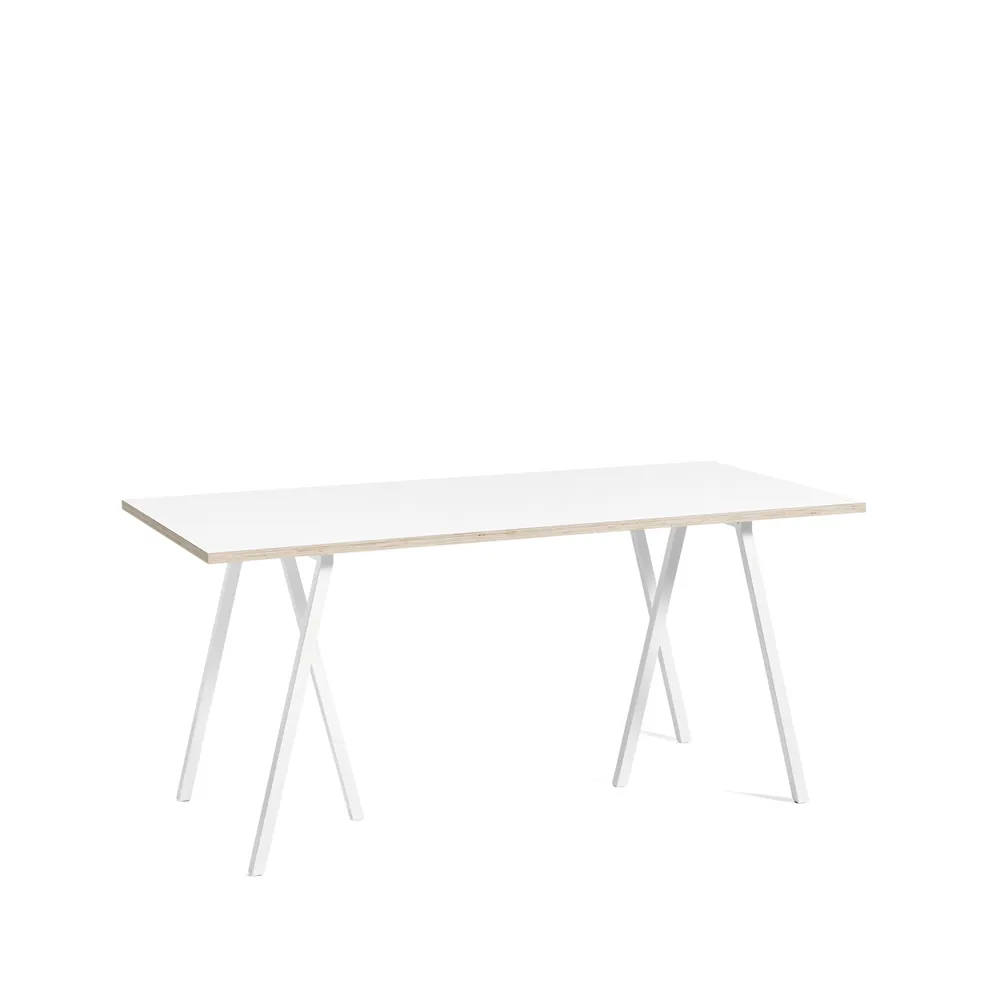 Loop Stand dining table, White laminate-white, 160 cm HAY