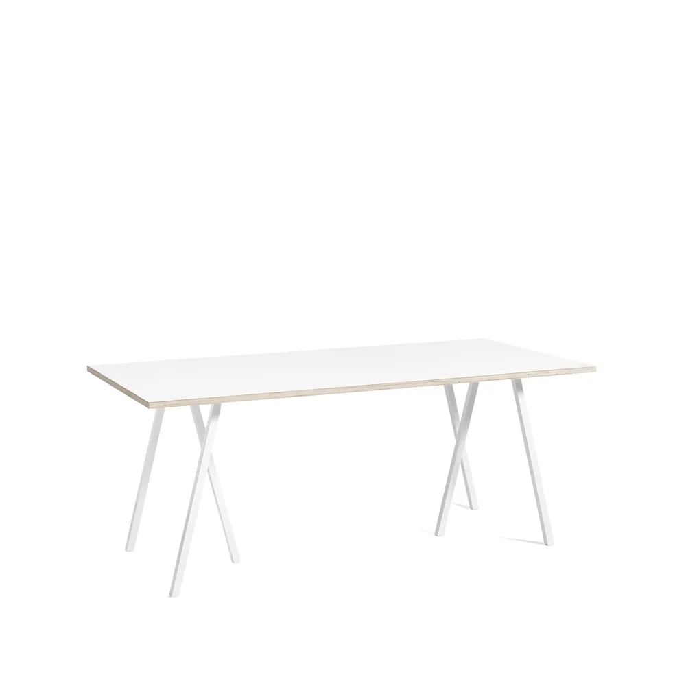 Loop Stand dining table, White laminate-white, 180 cm HAY