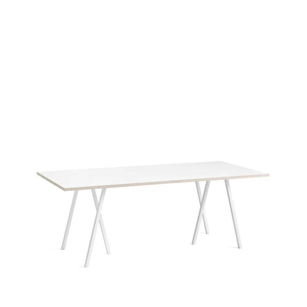 Loop Stand dining table, White laminate-white, 200 cm HAY