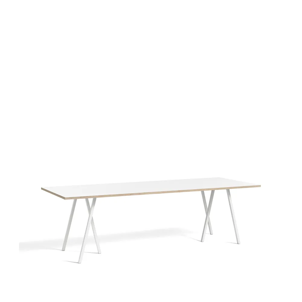 Loop Stand dining table, White laminate-white, 250 cm HAY