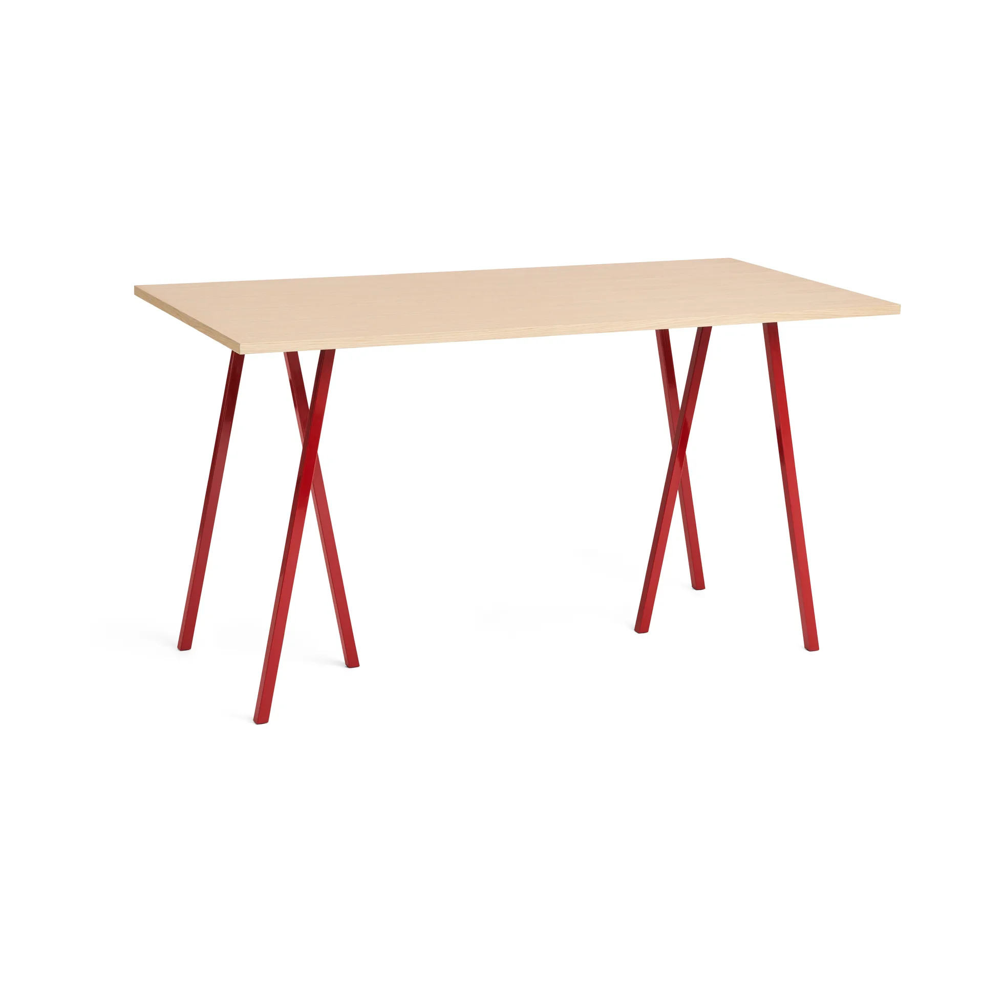 Loop Stand incl. support bar table 87,5x180 cm, Maroon red-clear lacq. oak HAY