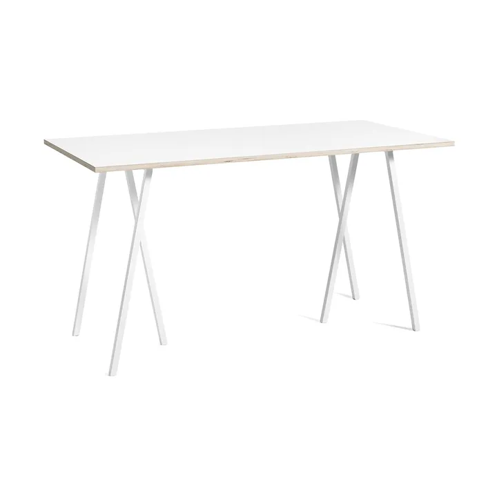 Loop Stand incl. support bar table 87,5x180 cm - White-white laminate-plywood - HAY