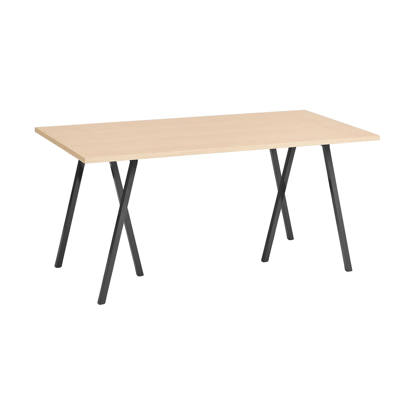 Loop Stand incl. support dining table 77,5x160 cm, Black-clear lacq. oak HAY