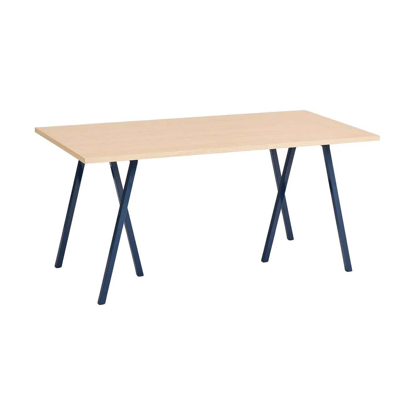 Loop Stand incl. support dining table 77,5x160 cm, Deep blue-clear lacq. oak HAY